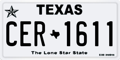 TX license plate CER1611