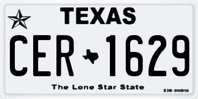 TX license plate CER1629