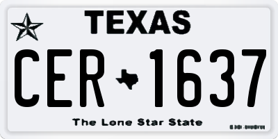 TX license plate CER1637