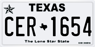 TX license plate CER1654
