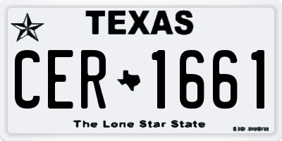 TX license plate CER1661