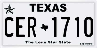 TX license plate CER1710