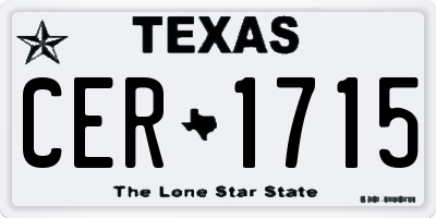 TX license plate CER1715