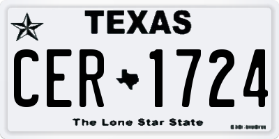 TX license plate CER1724