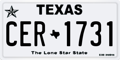 TX license plate CER1731