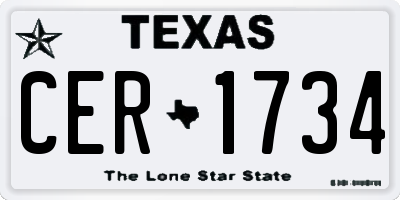 TX license plate CER1734