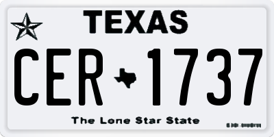 TX license plate CER1737