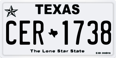 TX license plate CER1738