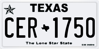 TX license plate CER1750