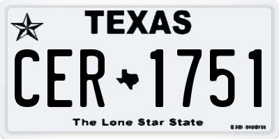TX license plate CER1751