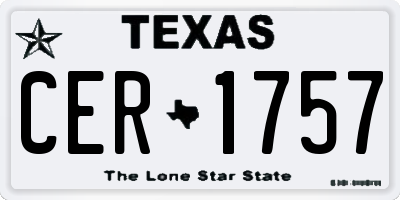 TX license plate CER1757