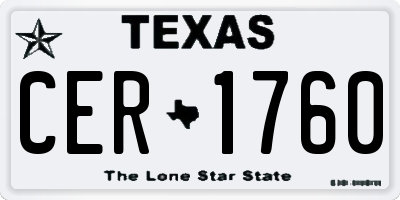 TX license plate CER1760