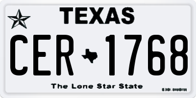 TX license plate CER1768