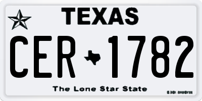 TX license plate CER1782