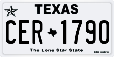 TX license plate CER1790