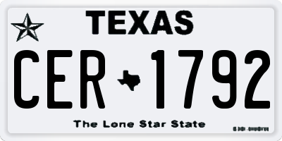 TX license plate CER1792