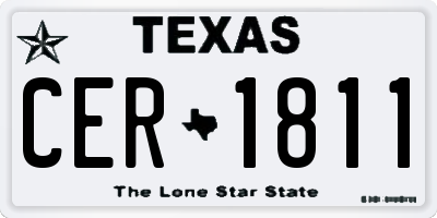 TX license plate CER1811