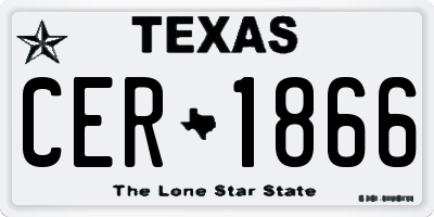 TX license plate CER1866