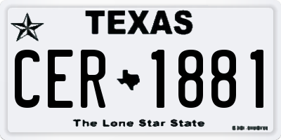 TX license plate CER1881