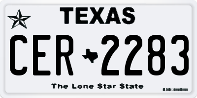 TX license plate CER2283