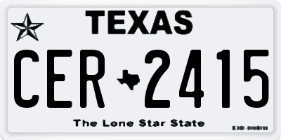TX license plate CER2415
