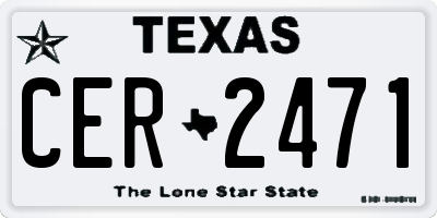TX license plate CER2471