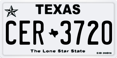 TX license plate CER3720