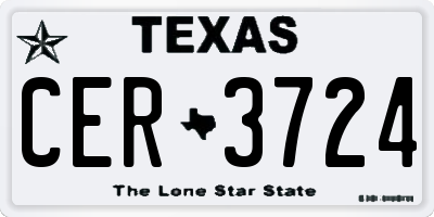 TX license plate CER3724
