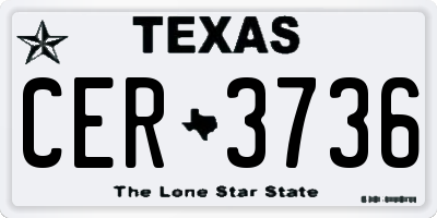 TX license plate CER3736
