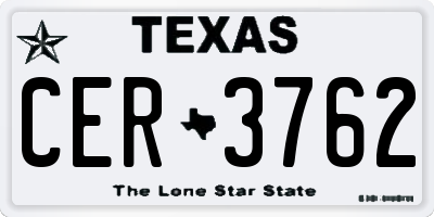 TX license plate CER3762