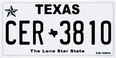 TX license plate CER3810
