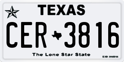 TX license plate CER3816