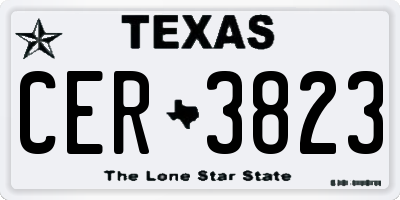 TX license plate CER3823