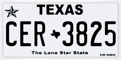 TX license plate CER3825