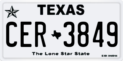TX license plate CER3849