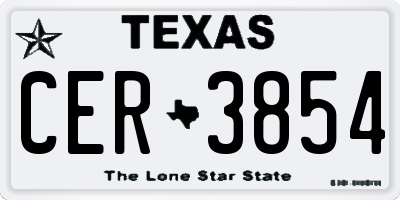 TX license plate CER3854