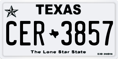 TX license plate CER3857