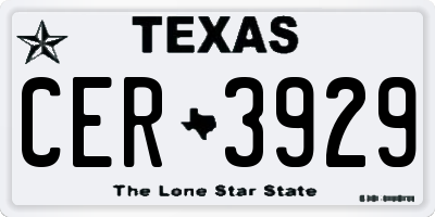 TX license plate CER3929