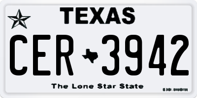 TX license plate CER3942