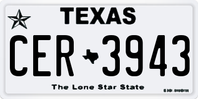 TX license plate CER3943