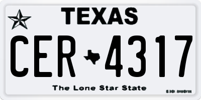 TX license plate CER4317