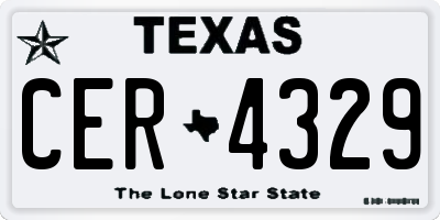 TX license plate CER4329