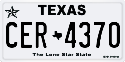 TX license plate CER4370