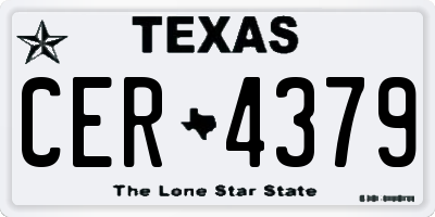 TX license plate CER4379
