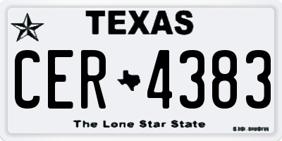 TX license plate CER4383