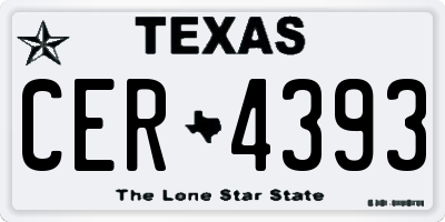 TX license plate CER4393