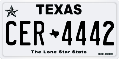 TX license plate CER4442