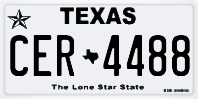TX license plate CER4488