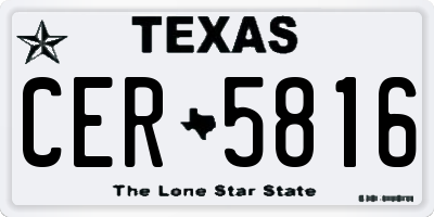 TX license plate CER5816