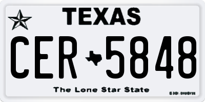 TX license plate CER5848